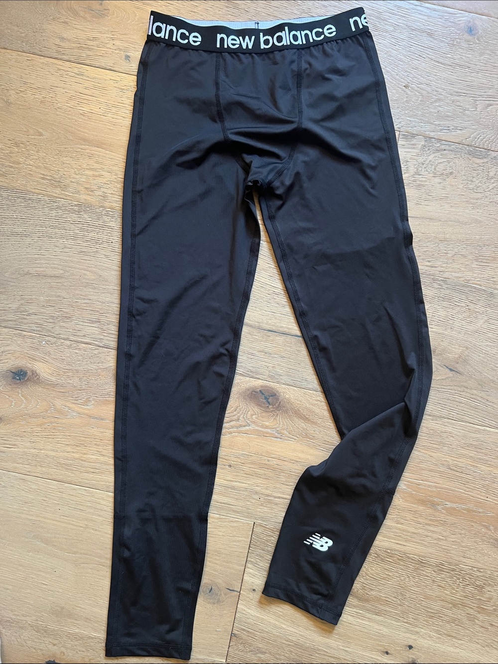 New Balance Black Kids Performance Leggings with Logo Waistband